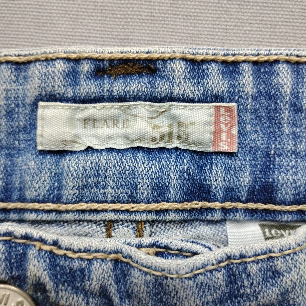 Levis 515 Flare Jeans Womens 14PM Light Wash Denim Mid Rise Petite Stretch 3458
